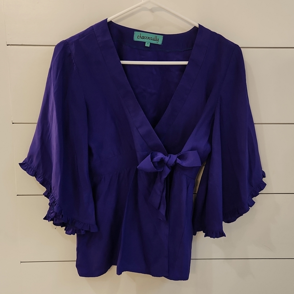 Boutique Silk Wrap Top
